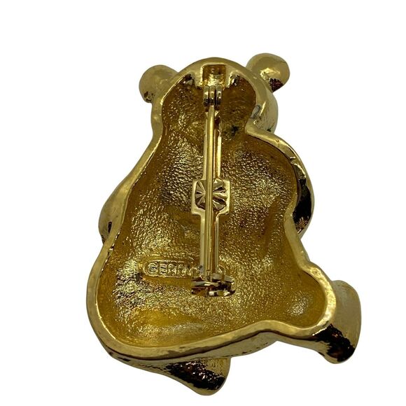 Teddy Bear Jewelry Brooch Pin Vintage Gerry’s Creations Womens Gold Tone C Clasp - Picture 2 of 15